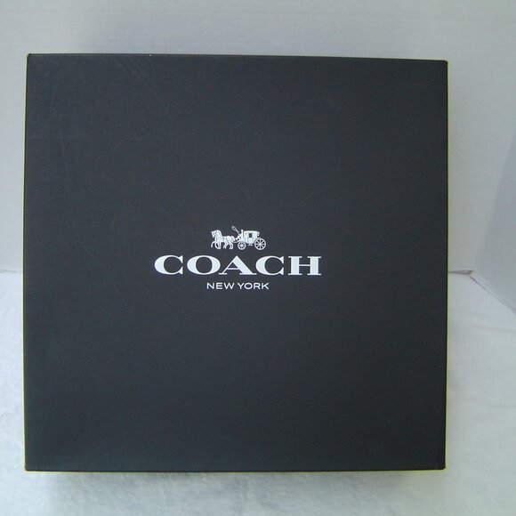 AUTHENTIC COACH BLACK LARGE GIFT BOX AND LID 14"X14"X6"  VGC - Picture 1 of 12